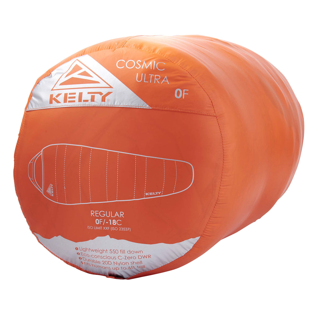 Kelty Cosmic 0 Ultra 4 Season Down Mummy Sleeping Bag, Winter Camping Backpacking Sleep System, 800 Fill Dridown, Long