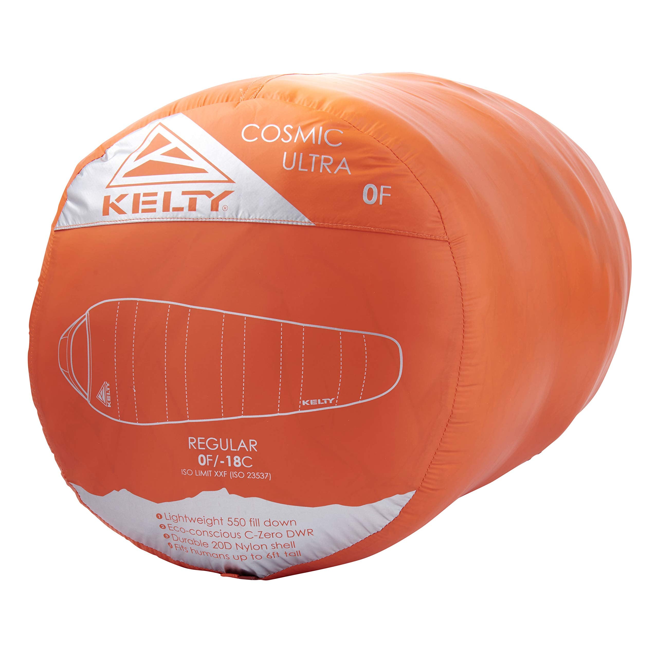 Kelty Cosmic 0 Ultra 4 Season Down Mummy Sleeping Bag, Winter Camping Backpacking Sleep System, 800 Fill Dridown, Long