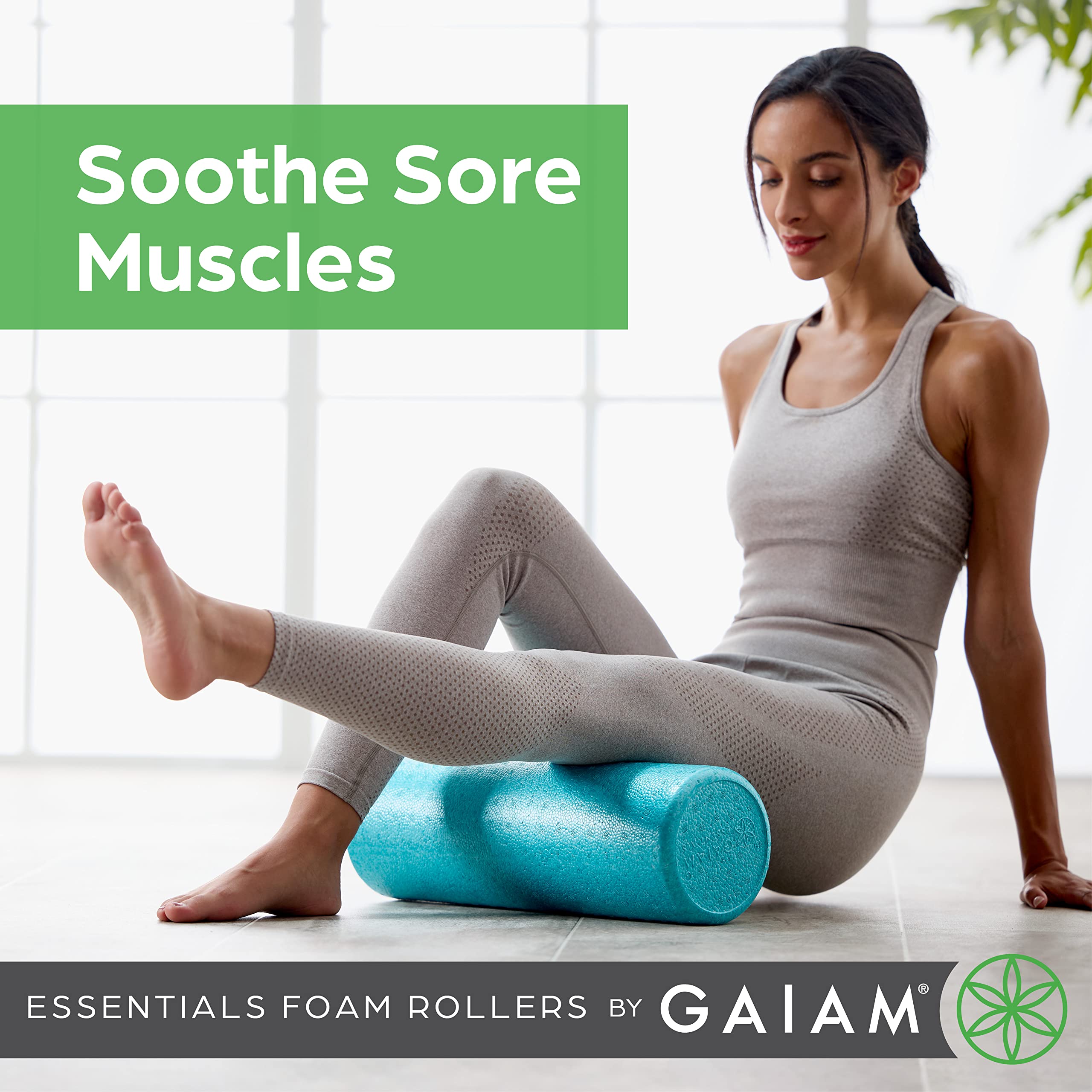 Gaiam Essentials Foam Roller, High Density, 36 Inch, Black
