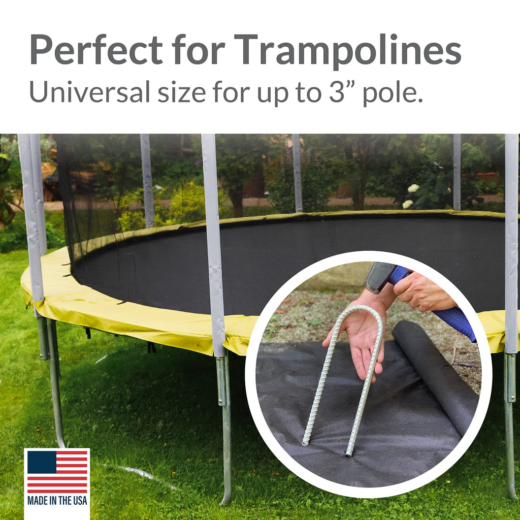 Pinnacle Mercantile 8 Pack Trampoline Wind Stakes Anchors Extra Heavy Duty Galvanized 12 Inch Long 1/2 Inch Round U Shaped Made