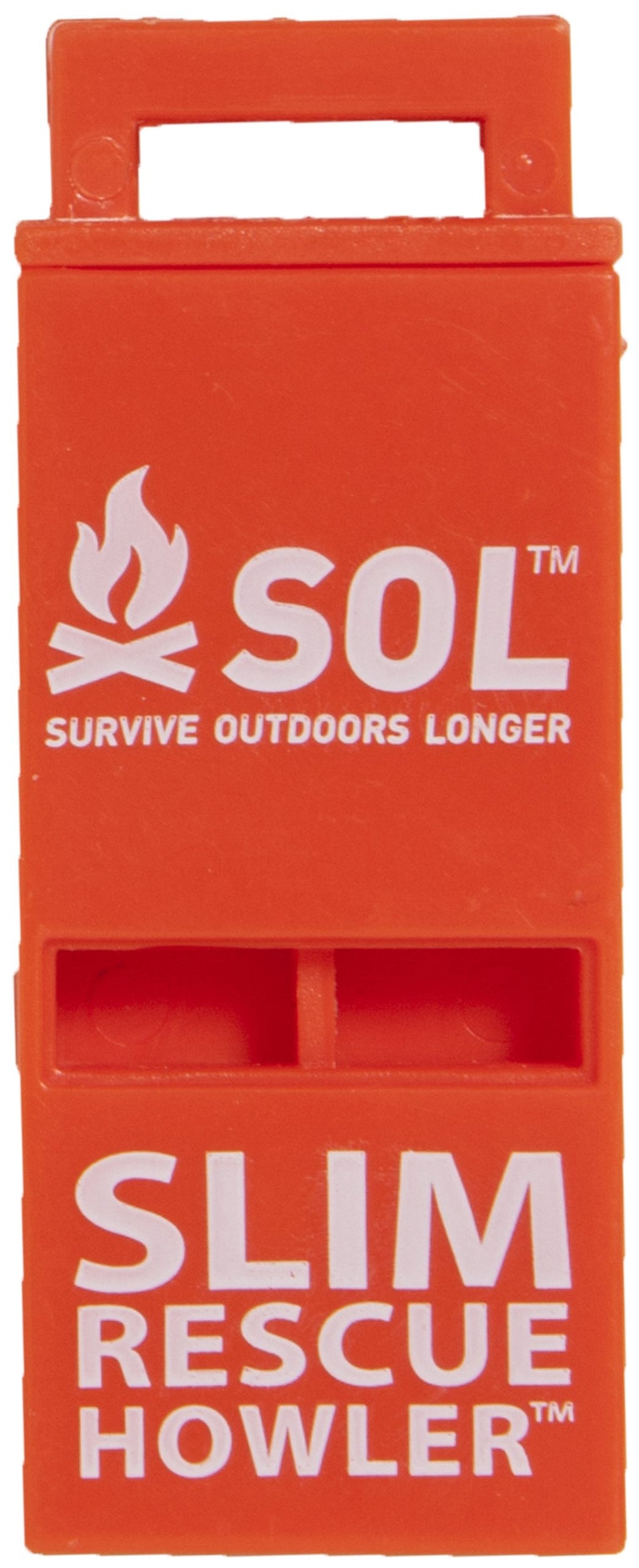 S.O.L. Survive Outdoors Longer Slim Rescue Howler Whistle (2-Count), Orange, Model:Ad0010
