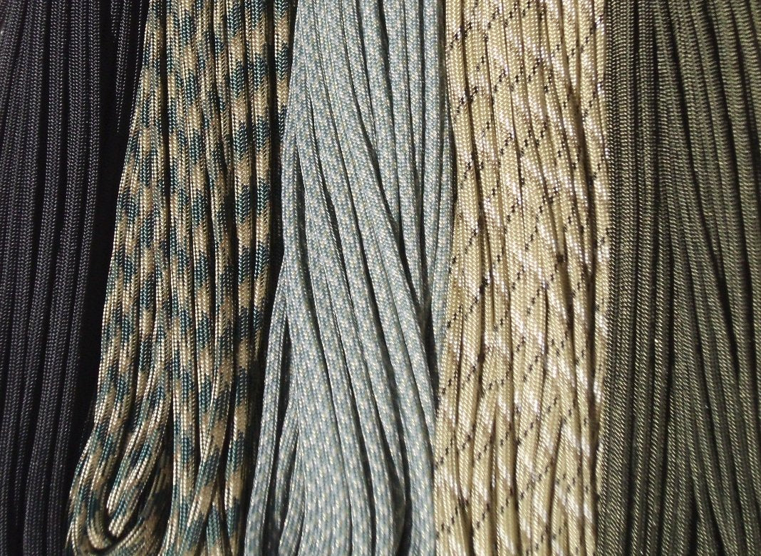 550 Paracord - Five Colors 100 Feet Total By The Paraloft