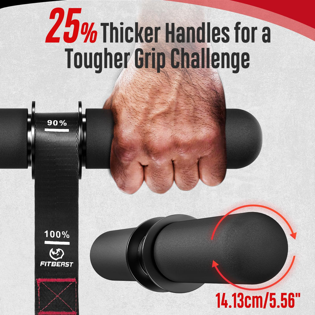 FitBeast Forearm Strengthener & Exerciser, Wrist Roller with Thicker Handle, Trainer with Adjustable Strap - Ideal for Grip Stre