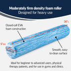 Optp Pro-Roller Standard Density Foam Roller - Durable Roller For Back Massage, Deep Tissue Foam Roller Exercises, Stretching, F