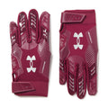 Under Armour Men'S F9 Nitro Football Gloves, (609) Maroon/Sedona Red/Metallic Silver, Medium
