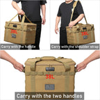 Lemubeane Tactical Camping Storage Bag - 57L Utility Tote Bag Organizer With Combination Lock And Shoulder Straps (Tan, 57L)