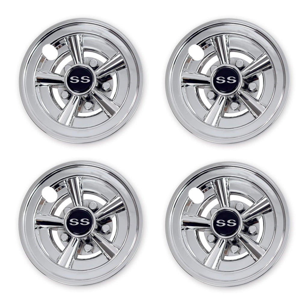 Nokins Golf Cart Hubcaps 8 Inch Set Of 4, Club Car/Ezgo/Yamaha Tires Wheel Covers,Chrome Accessory & Accessories