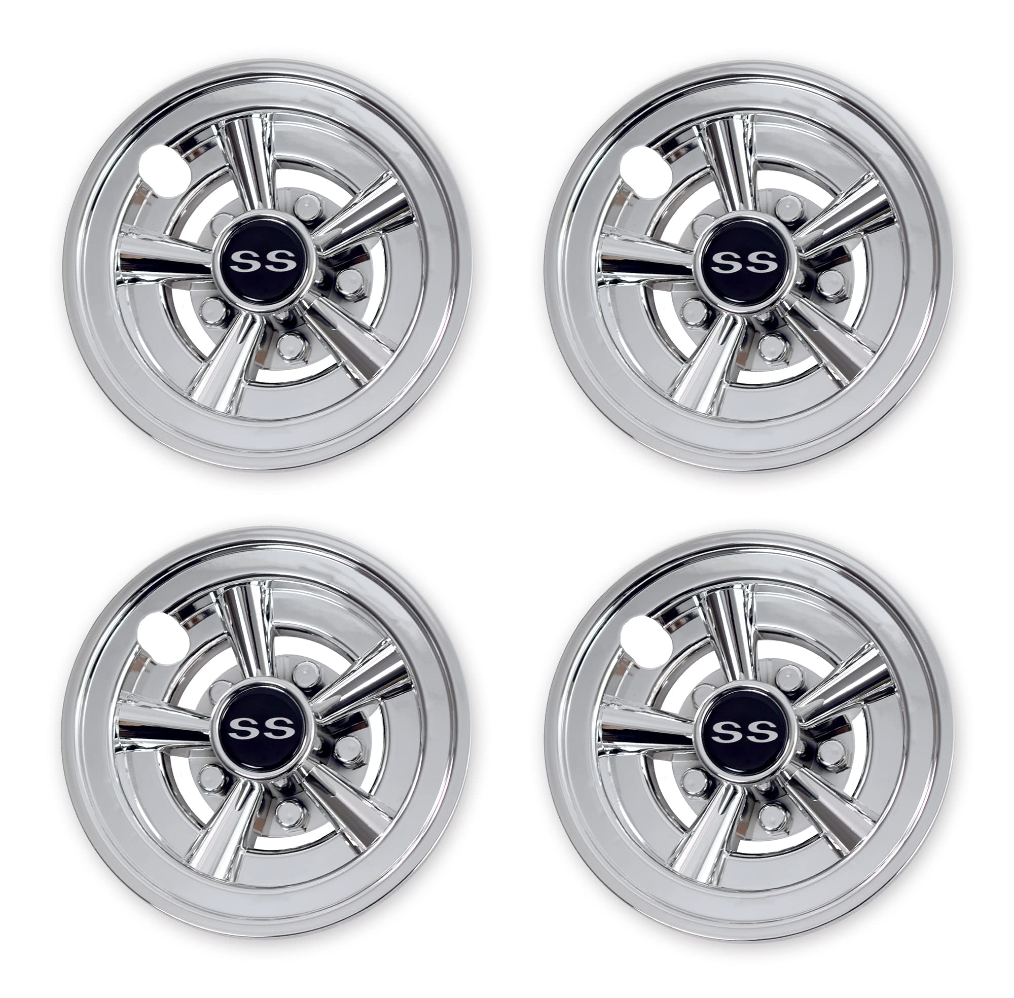 Nokins Golf Cart Hubcaps 8 Inch Set Of 4, Club Car/Ezgo/Yamaha Tires Wheel Covers,Chrome Accessory & Accessories