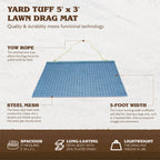Yard Tuff 53Hpdm Atv/Utv 5 X 3 Feet Heavy Duty Durable Zinc And Steel Mesh Field Surface Leveling Drag Mat For Manual Or Vehicle