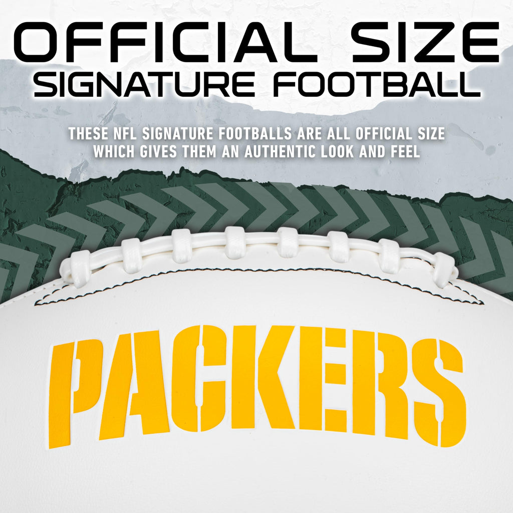 Franklin Sports Nfl Green Bay Packers Autograph Football - Official Size White Panel Souvenir Football For Autographs + Signatur