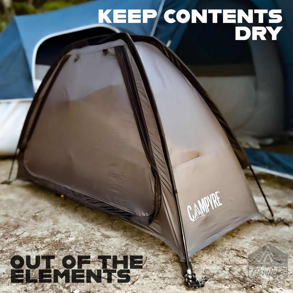 Campyre - Tent & Rv Camping Organizer With Zippered Flap, 9-Shelf Storage. Rv Shoe Organizer, Dining Tent Organizer. Organize An