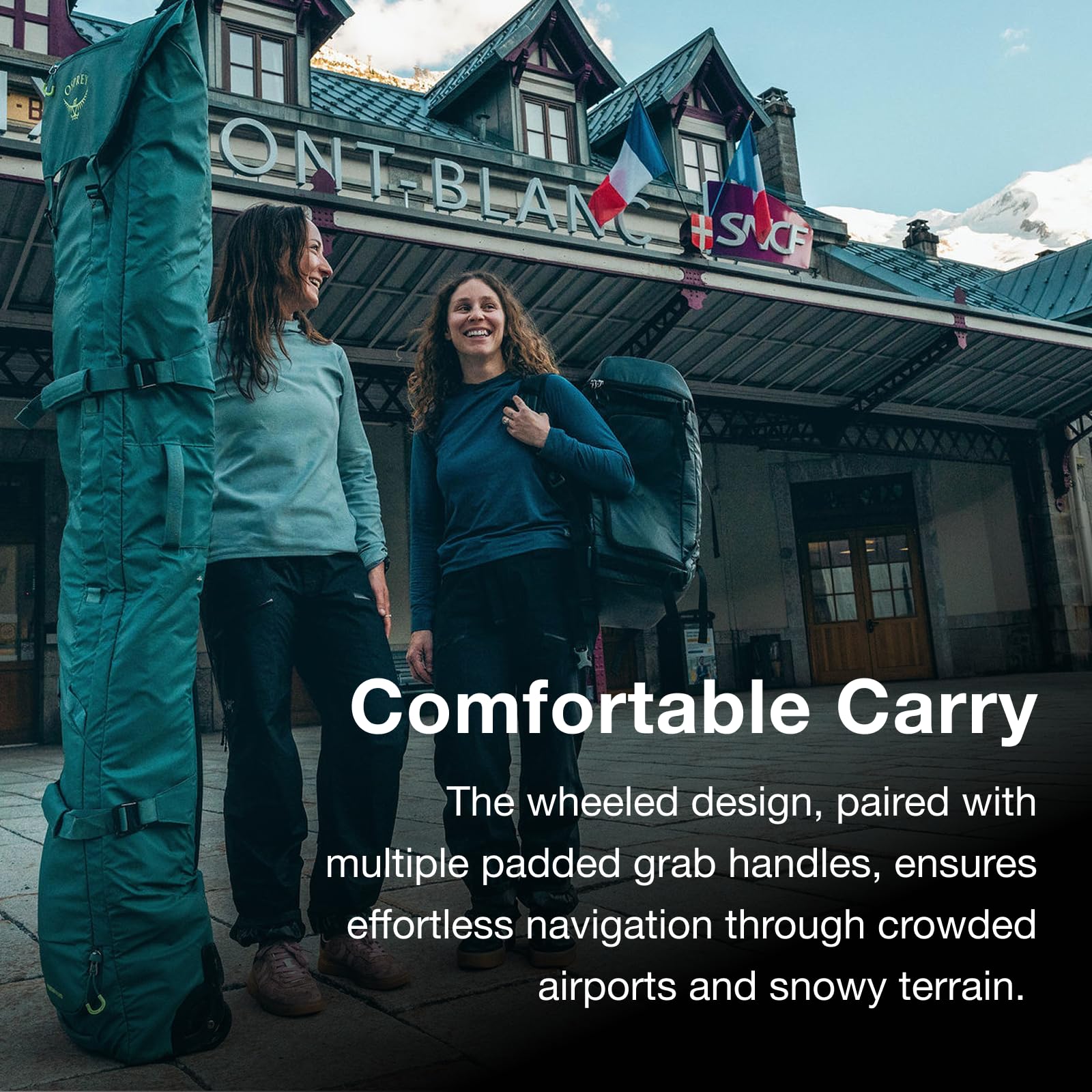 Osprey Mountain Bound Roller - Ski and Snowboard Winter Travel Bag with Oversized Wheels - Durable, Water-Resistant Design with