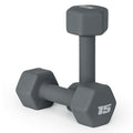 Cap Barbell Neoprene Dumbbell Weights, 15 Lb Pair, Ash