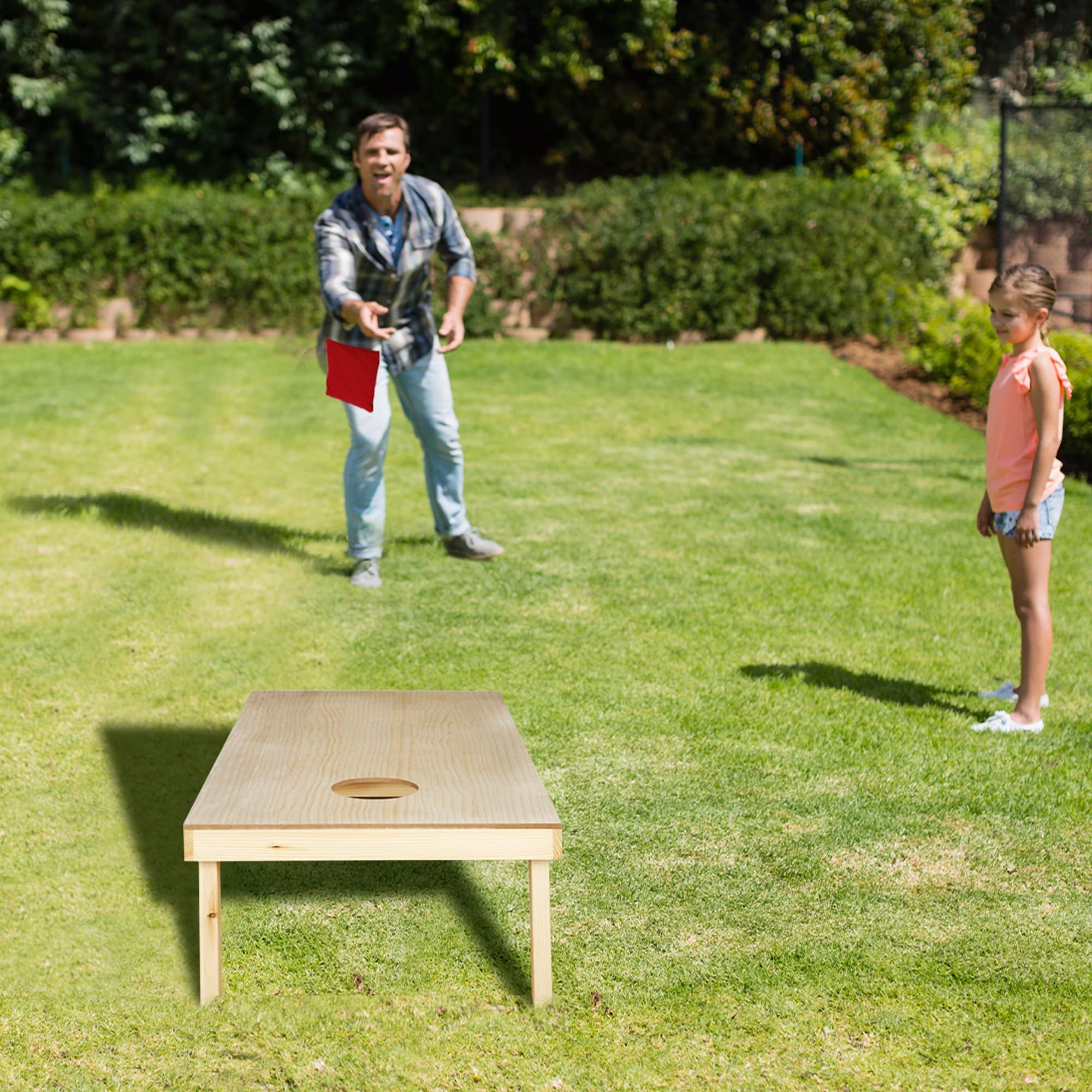 Zeny Portable Cornhole Set 4X2 Regulation Size Wood Cornhole Boards 8 Bean Bags With Travel Cornhole Bag, Indoor Outdoor Lawn Ya