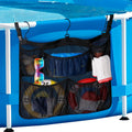 Adorila Above Ground Pool Storage Bag, 24x20, Hanging Mesh Organizer with Pockets for Swimming Toys, Metal Frame Pools, Towels &