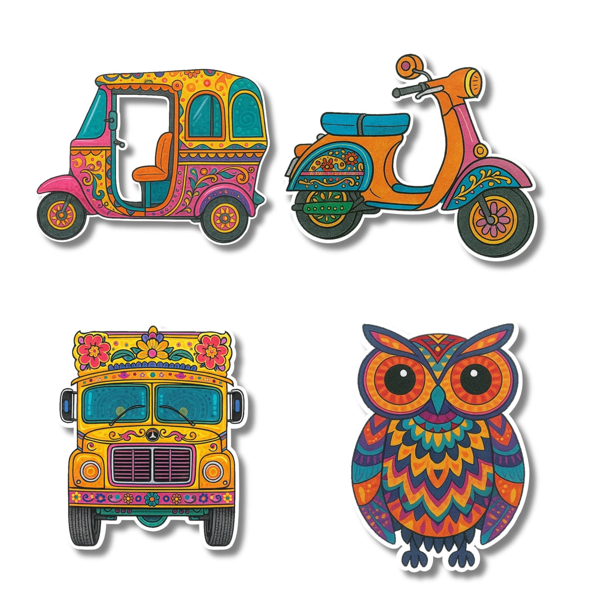 Regalo Casila Ethnic Travel Fridge Magnet Set of 4 for Home Kitchen Decor Suitable for Gifting to Travel Lovers Collectors Frien