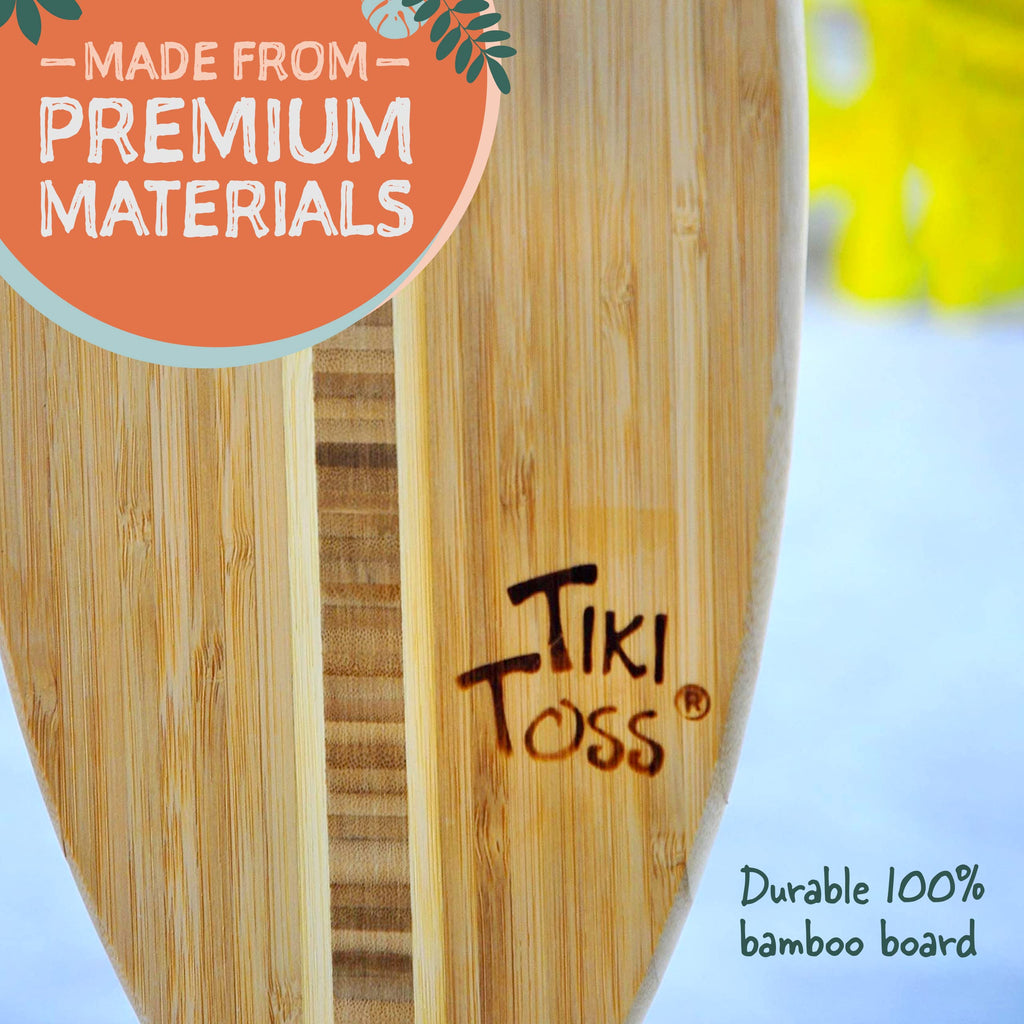 Tiki Toss Ring Toss Game For Adults - 13 Inch Surfboard Edition - Hook And Ring Game For Outdoor & Indoor Use, Gift For Husband,