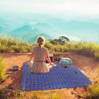 Wind Tour Family Outdoor Waterproof Durable Picnic Blankets With Carry Strap,Foldable 59  70.9 Inch Sandproof Picnic Floor Mat F
