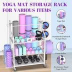 Mythinglogic Yoga Mat Storage Racks,Home Gym Storage Rack For Dumbbells Kettlebells Foam Roller, Yoga Strap And Resistance Bands