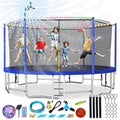 Lyromix Upgraded 15FT Trampoline for Kids and Adults, Large Outdoor Trampoline with Basketball Hoop and Enclosure Net, Capacity 