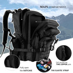 Hannibal Tactical 45L Molle Assault Backpack, Tactical Backpack Military Army Camping Rucksack With Bottle Holder, 3-Day Pack Tr