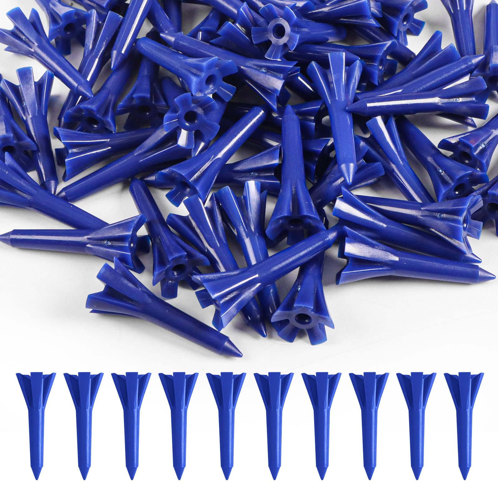 Amy Sport Golf Tees Plastic Unbreakable 1 1/2 Inch Value 120 Pack, Stable Short Tees with Side Spin Design for Less Friction & P