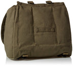 Retro Hungarian Shoulder Bag With Plain Flap - Olive Drab