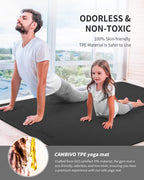 Cambivo Large Yoga Mat For Men And Women 1/3 & 1/4 Inch Thick, 72'' X 48'' Extra Wide Workout Mat, Exercise Fitness Tpe Mat For