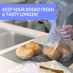 Reusable Plastic Bread Bags For Homemade Bread - 100 Pack Clear Bread Bag With Ties For An Airtight Moisture-Free Preservation A