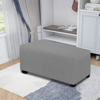 Easy-Going Stretch Ottoman Cover Folding Storage Stool Furniture Protector Soft Rectangle Slipcover Elastic Bottom( Ottoman Larg