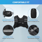 Zelus Weighted Vest 12Lb Weight Vest With Reflective Stripe For Workout, Strength Training, Running, Fitness, Muscle Building, W