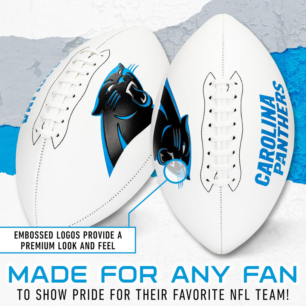 Franklin Sports Nfl Carolina Panthers Autograph Football - Official Size White Panel Souvenir Football For Autographs + Signatur