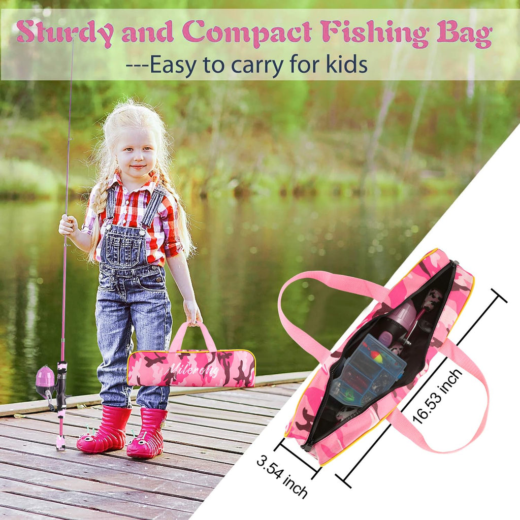 Milerong Kids Fishing Rod, Kids Toys Fishing Pole Portable Telescopic Fishing Rod And Reel Combo Kit For Boys, Girls, Youth - Wi