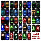 50 Caliber Racing Rocker Switch On/Off Led Backlit-Bilge Pump- Utv, Auto, Boat 20A 12V (5362A2Blue)