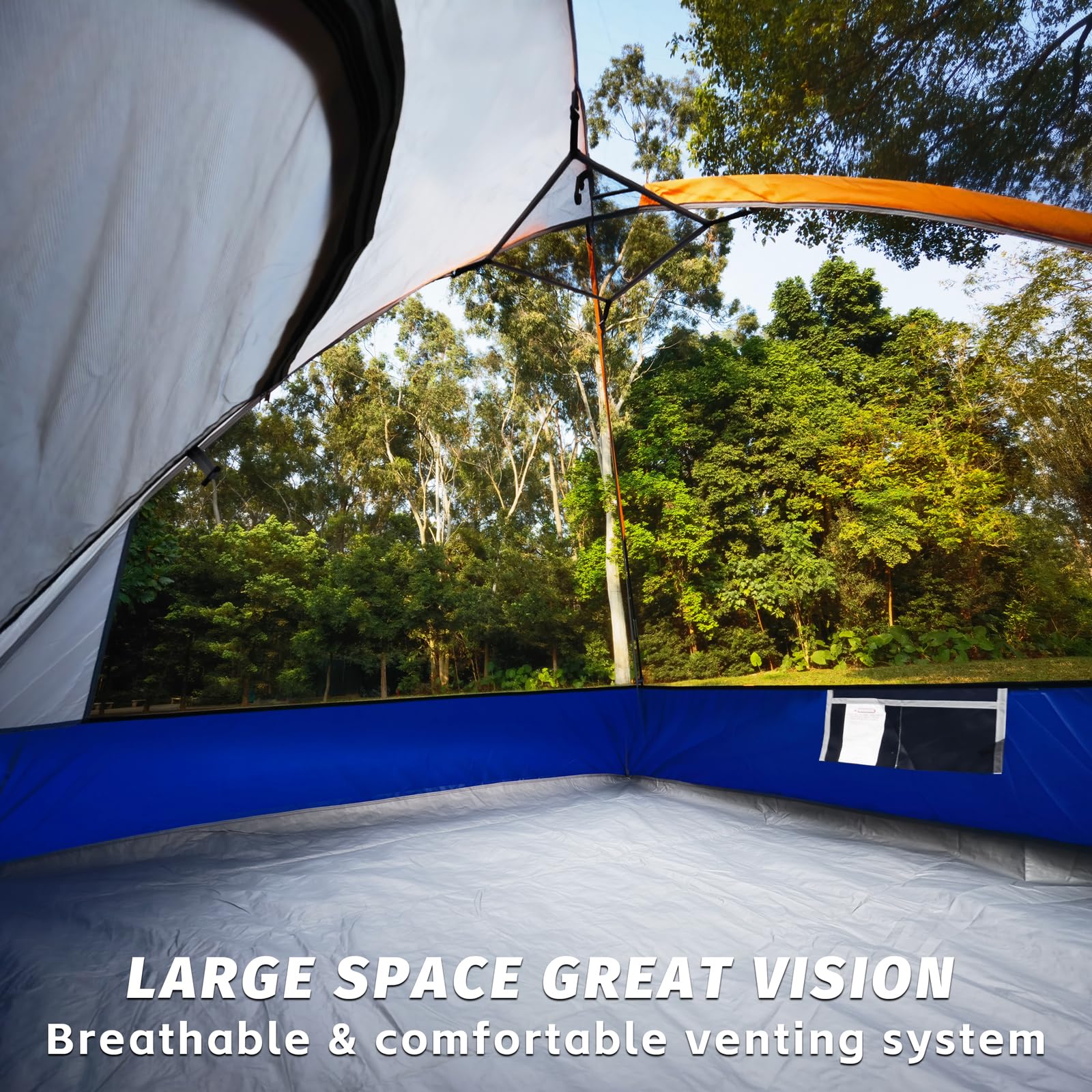 Unp Camping Tent 4 Person, Waterproof Windproof Tent With Rainfly Easy Set Up Portable Dome Tents For Camping (Navy Blue)