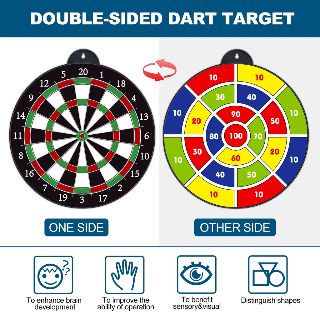 Magnetic Dart Board, Safe Dart Game Toy For Kids, 12Pcs Magnetic Darts, Excellent Indoor Game And Party Game, Double Sided Dart