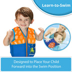 New Swimschool Swim Trainer Vest - Small/Medium Max 33 Pounds - Kids Swim Vest With Padded Shoulders - Comfortable Flex-Form-Fit