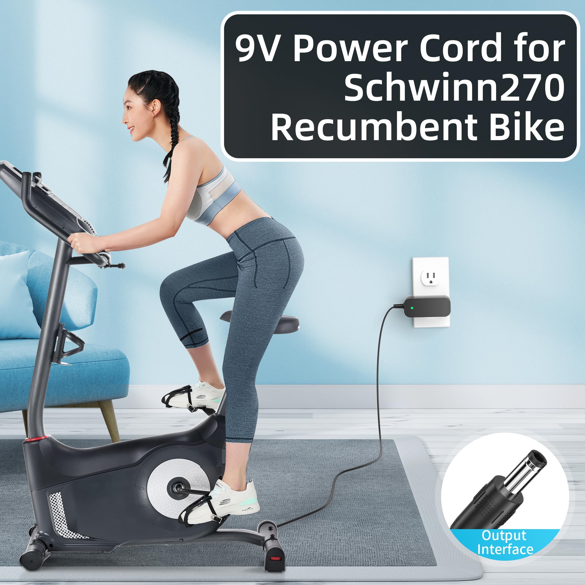 Power Cord For Schwinn Bike Charger Exercise Elliptical Recumbent Upright Trainer A10 A20 120 122 125 130 150 170 213 220 222 24
