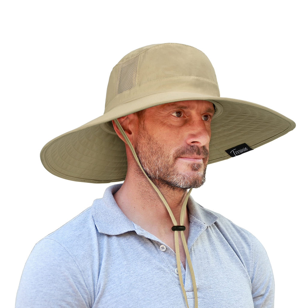 Safari Sun Hat Wide Brim Bonnie Fishing Cap With Adjustable Drawstring Olive For Men & Women