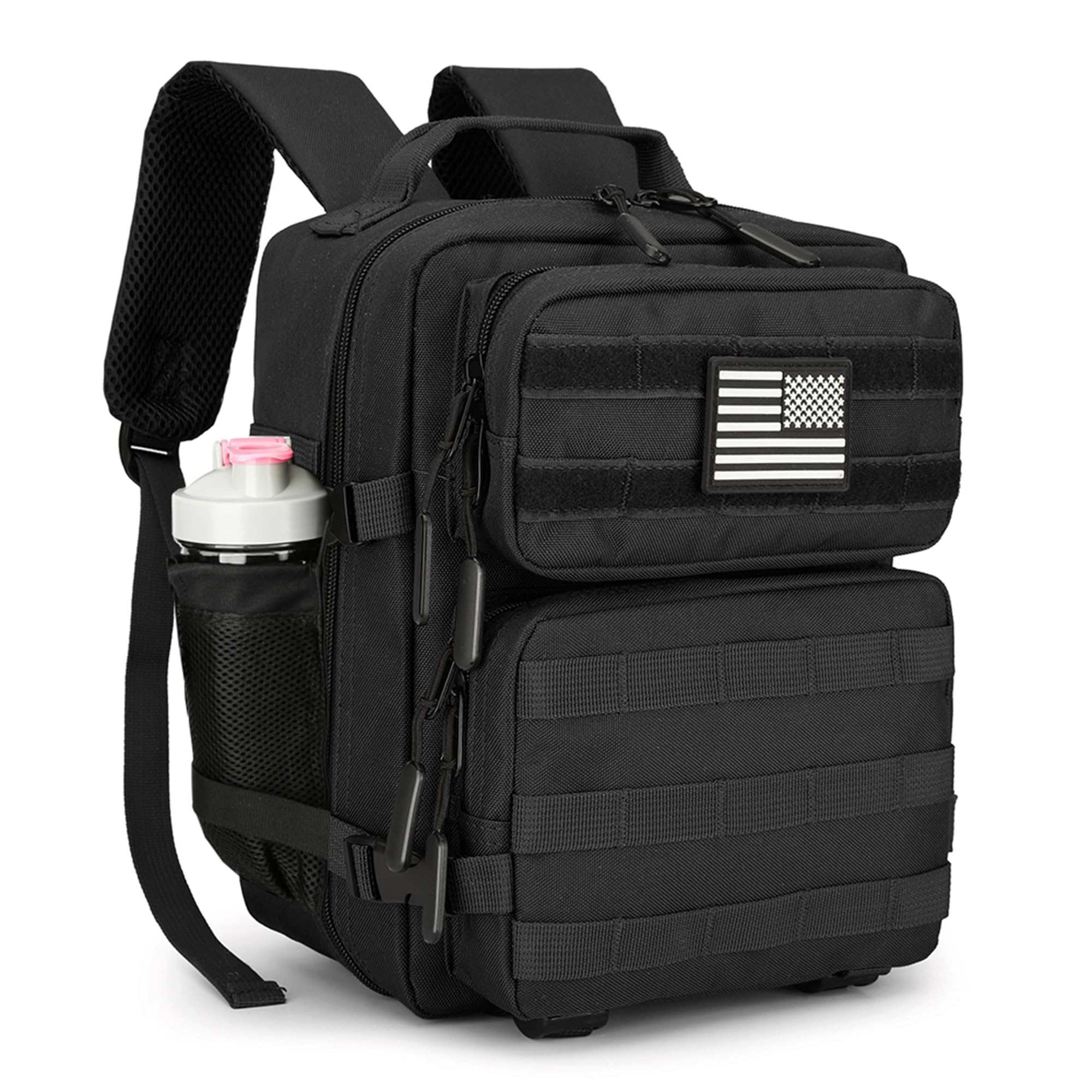 HongXingHai 9L Mini Tactical Backpack for Men and Women, Tactical Backpack Small for Hiking, Small Tactical Bag(Black)