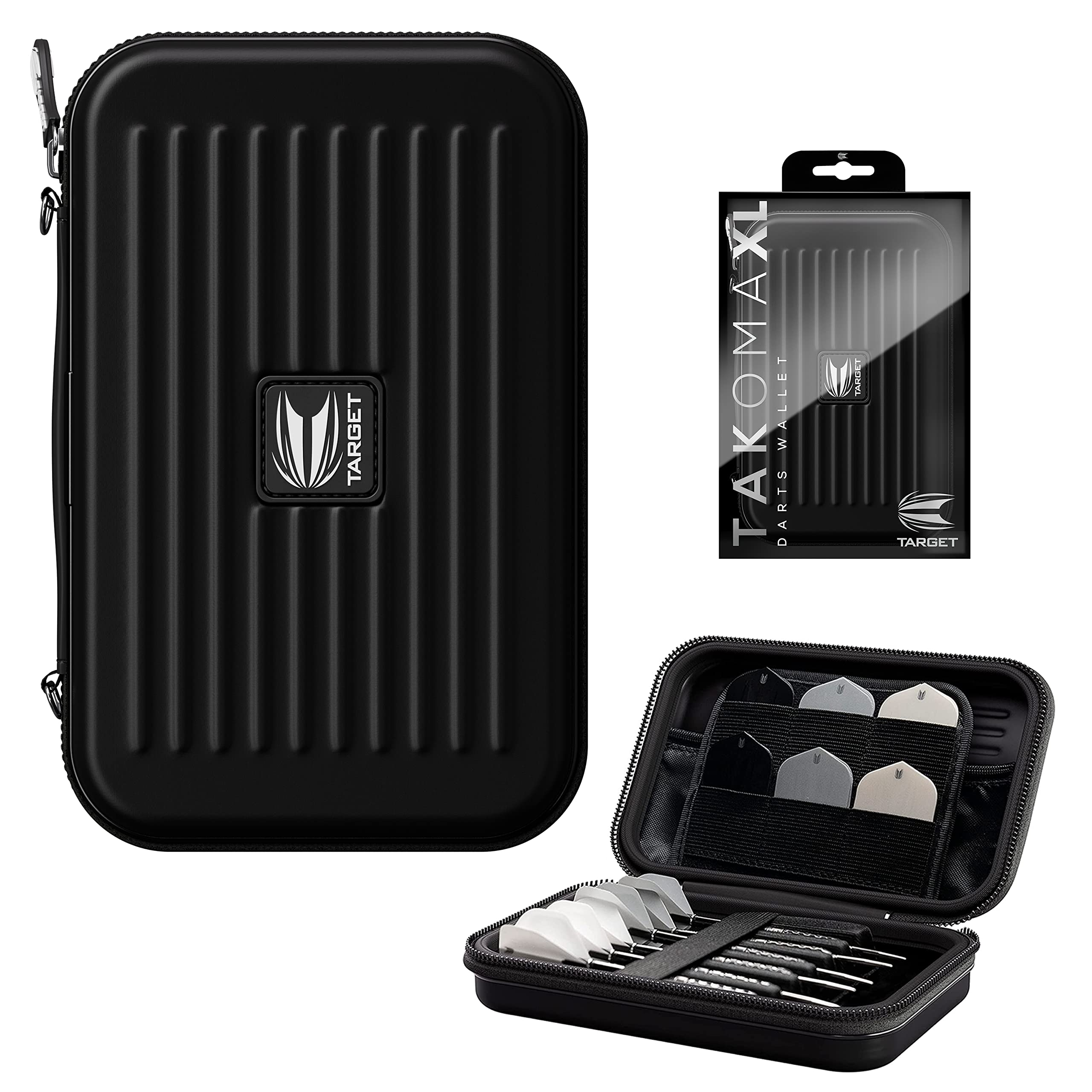 Target Darts Takoma XL Darts Wallet Case, Black - Holds 6 Darts, Protective EVA Holder with Double Zip Lock Pouches - Profession