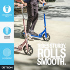 Jetson Hex 2-Wheel Kick Scooter, Sturdy Wide Deck, Rear Brake, Easy-Folding Mechanism, Kickstand, Ages 8+ Blue, JHEX-ABL