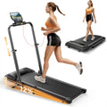 Walking Pad Treadmill with 12% Incline, Folding Treadmill with Adjustable Height Handle Bar for Home/Office