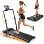 Walking Pad Treadmill with 12% Incline, Folding Treadmill with Adjustable Height Handle Bar for Home/Office