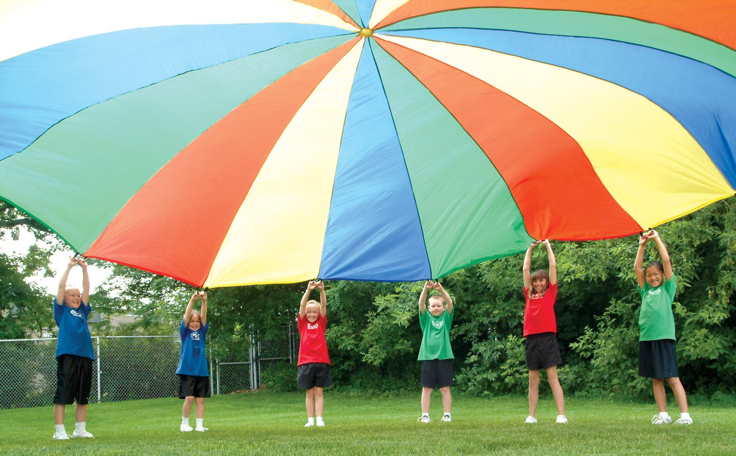Palos Sports - Heavy Duty Standard Parachute 12 With 12 Handles, Kids Parachute For Cooperative Play - Comes With Carrying Bag  
