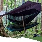 Hammock With Mosquito Net - Fully Reversible Bug Free Hammock Tent, Extra Large Sleeping Space, Bug Proof Netting & Suspension -