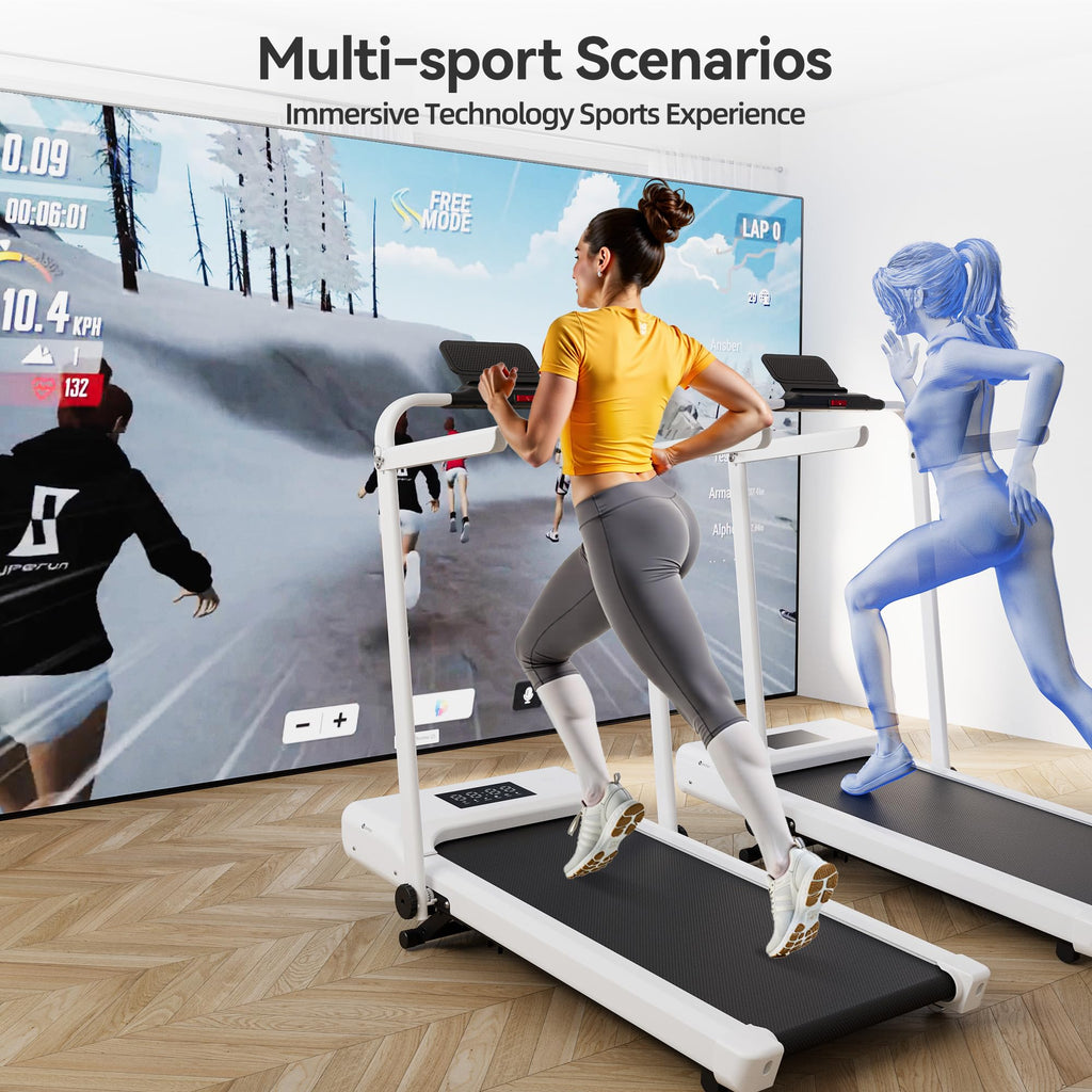 Walking Pad Treadmill With Handle Bar 3-In-1 Foldable Treadmills For Small Space 300 Lbs Capacity, 3.0Hp Portable Under Desk Tre