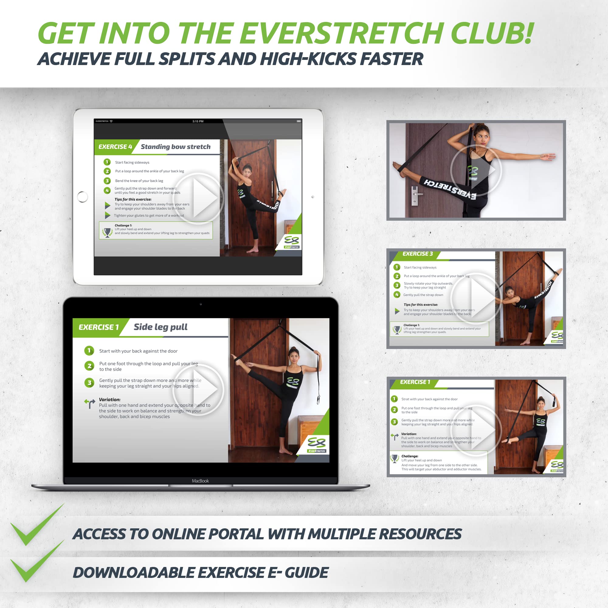 Everstretch Leg Stretcher Lite: Get Flexible With Over The Door Flexibility Trainer | Stretching Equipment For Ballet, Dance, Ma