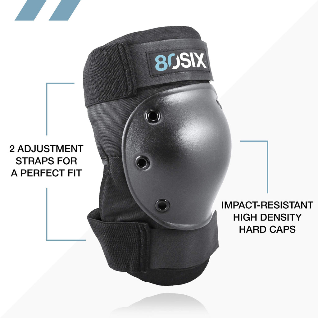 80Six Pad Set With Wristguards, Elbow Pads, And Knee Pads For Kids, Black, Junior - Ages 5+