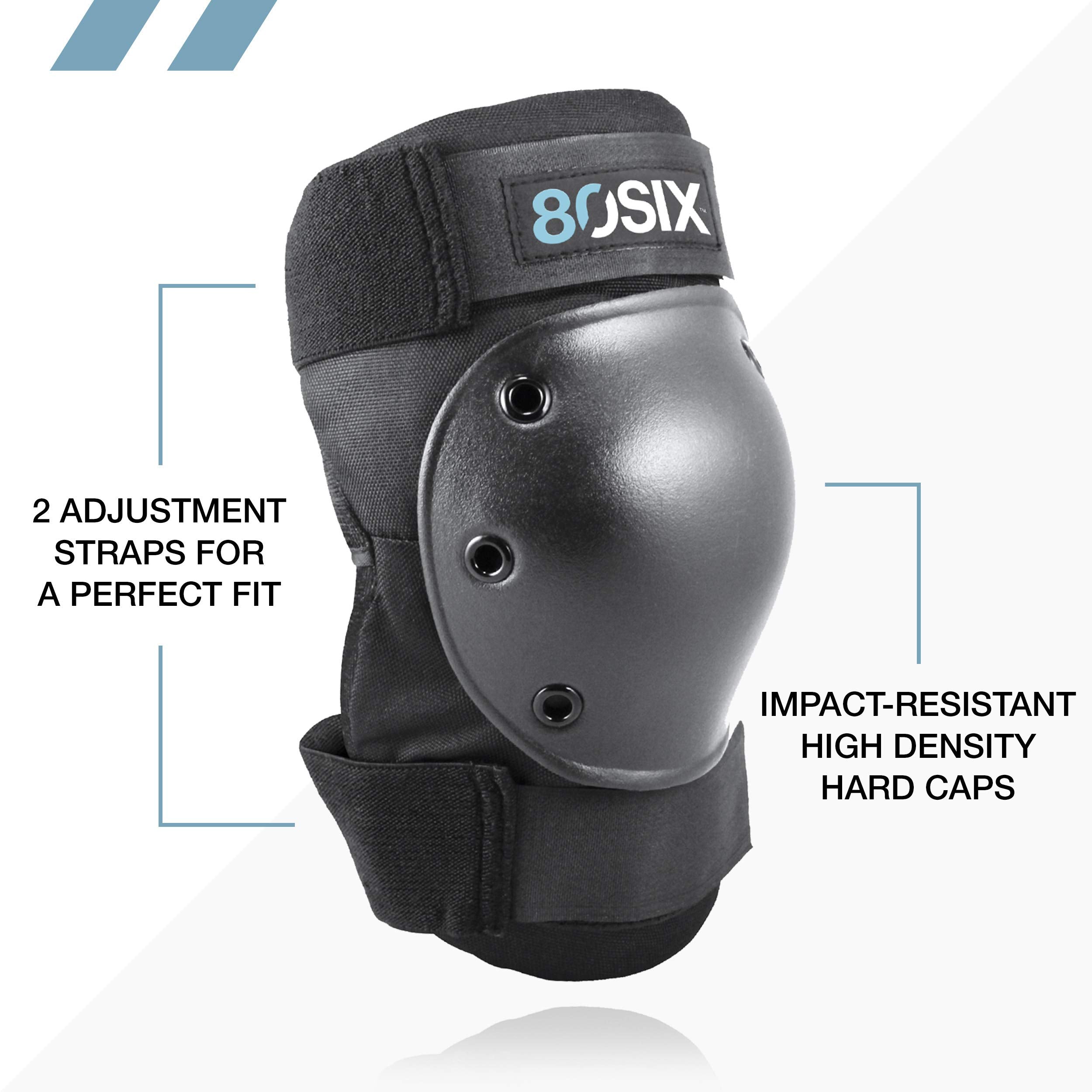 80Six Pad Set With Wristguards, Elbow Pads, And Knee Pads For Kids, Black, Junior - Ages 5+